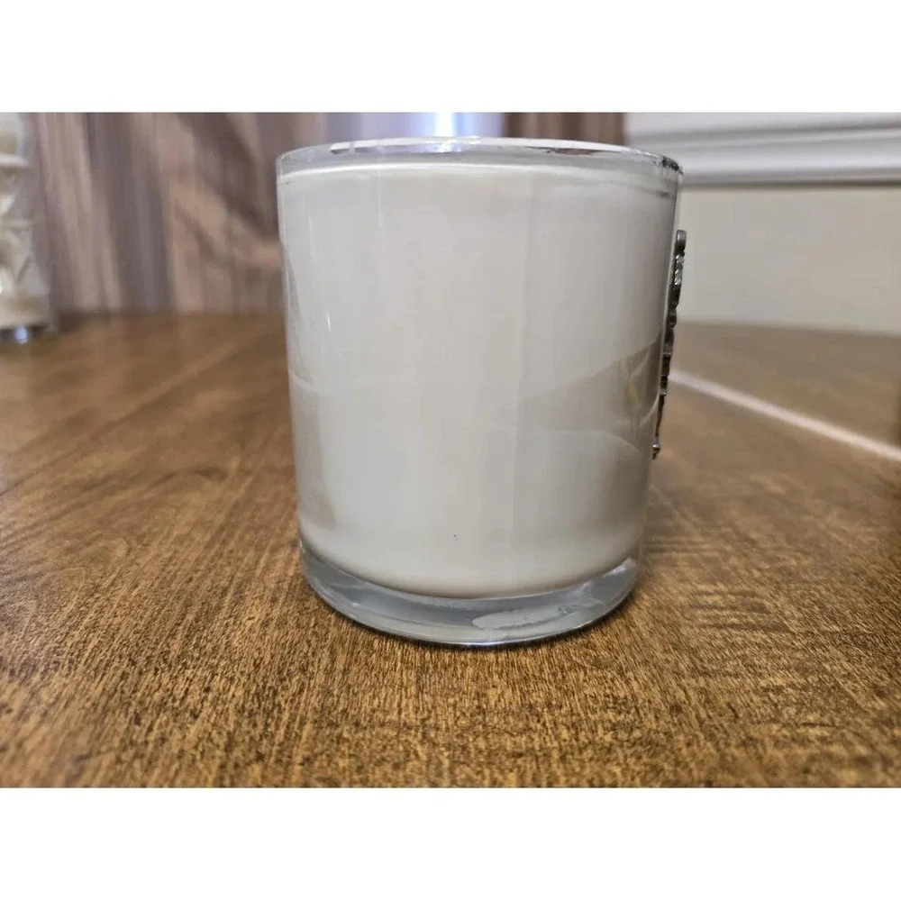 Handmade Grapefruit Scented Candle in Glass Mug with Pewter Longhair Cat C49